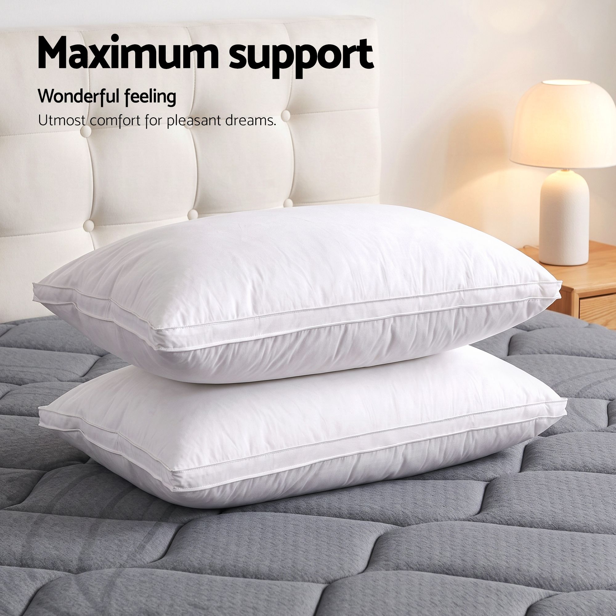 Giselle King 34cm Euro Top Pocket Spring Mattress with 2 Feather Down Pillows Set โ image 6