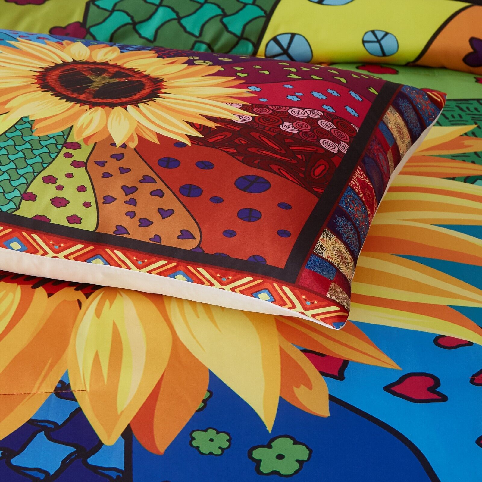 Floral Sunflower Comforter Set, King Size, Quilted Bedding with Pillowcases โ image 6