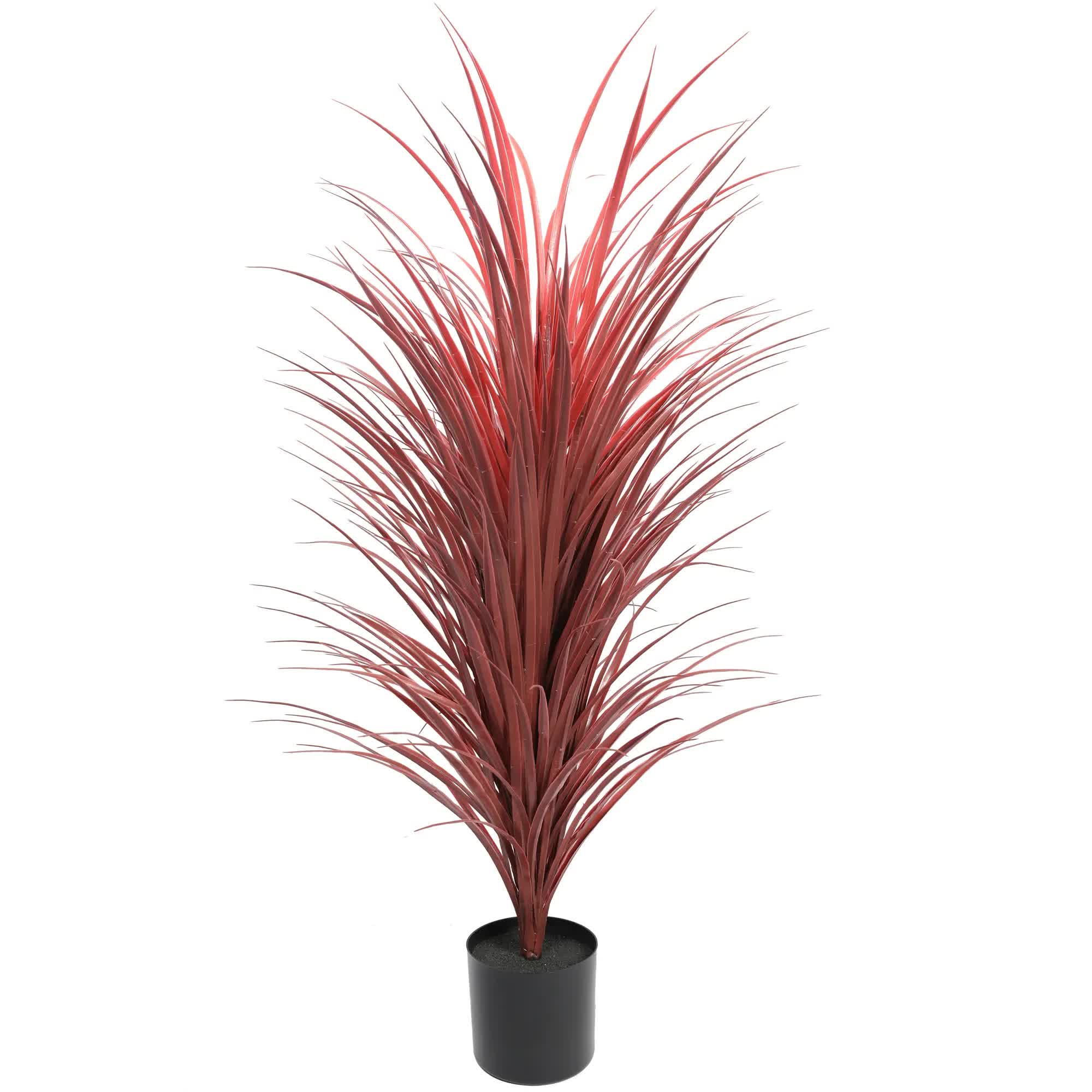 Burgundy Potted Artificial Long Grass (Yucca Grass) 115cm UV Resistant โ image 2