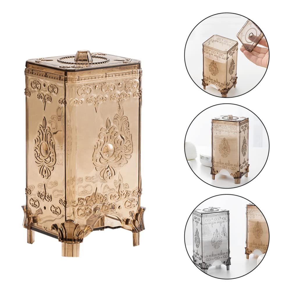 Cotton Ball Holder: Cotton Pad Jar Plastic Container Dispenser Box Embossed Box for Bathroom Home Storage Organizer 2Pcs โ image 2