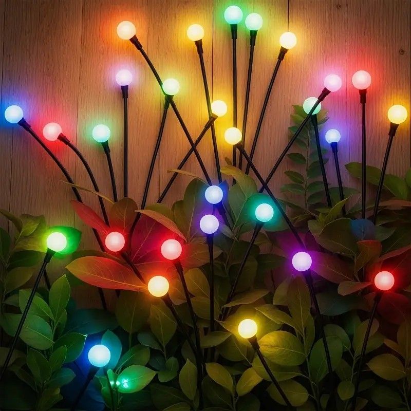 Seven Branch Solar Lily Light: Charges during the day, glows at night. Seven lilies bloom together, soft light flows like water through your garden./10 lamp โ image 2