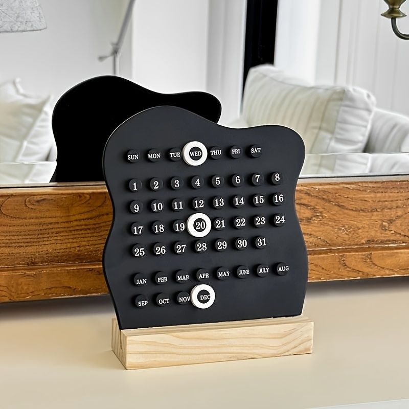 Handmade Perpetual Calendar Ring Table Calendar Desktop Ornament, Made of Acrylic with High Aesthetic Value. Serves As Photo Prop, Ideal for Housewarming — image 2