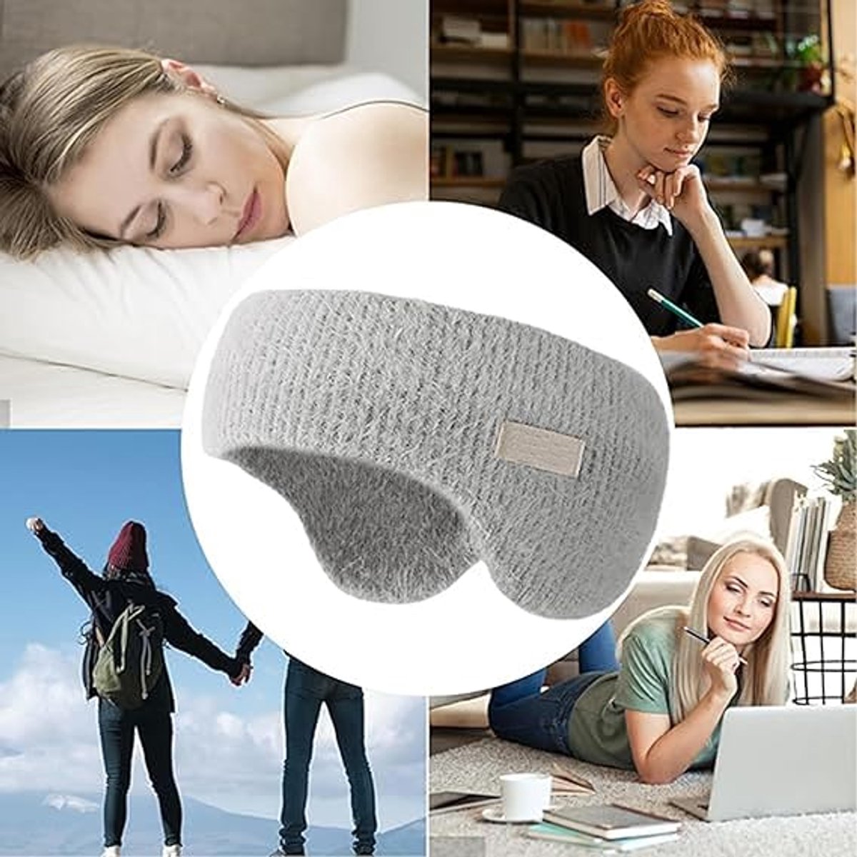 Noise-canceling earmuffs for sleeping - Soundproof earmuffs - Sleep mask - Noise-canceling headband for sleeping - Warm earmuffs for winter - Thick โ image 3