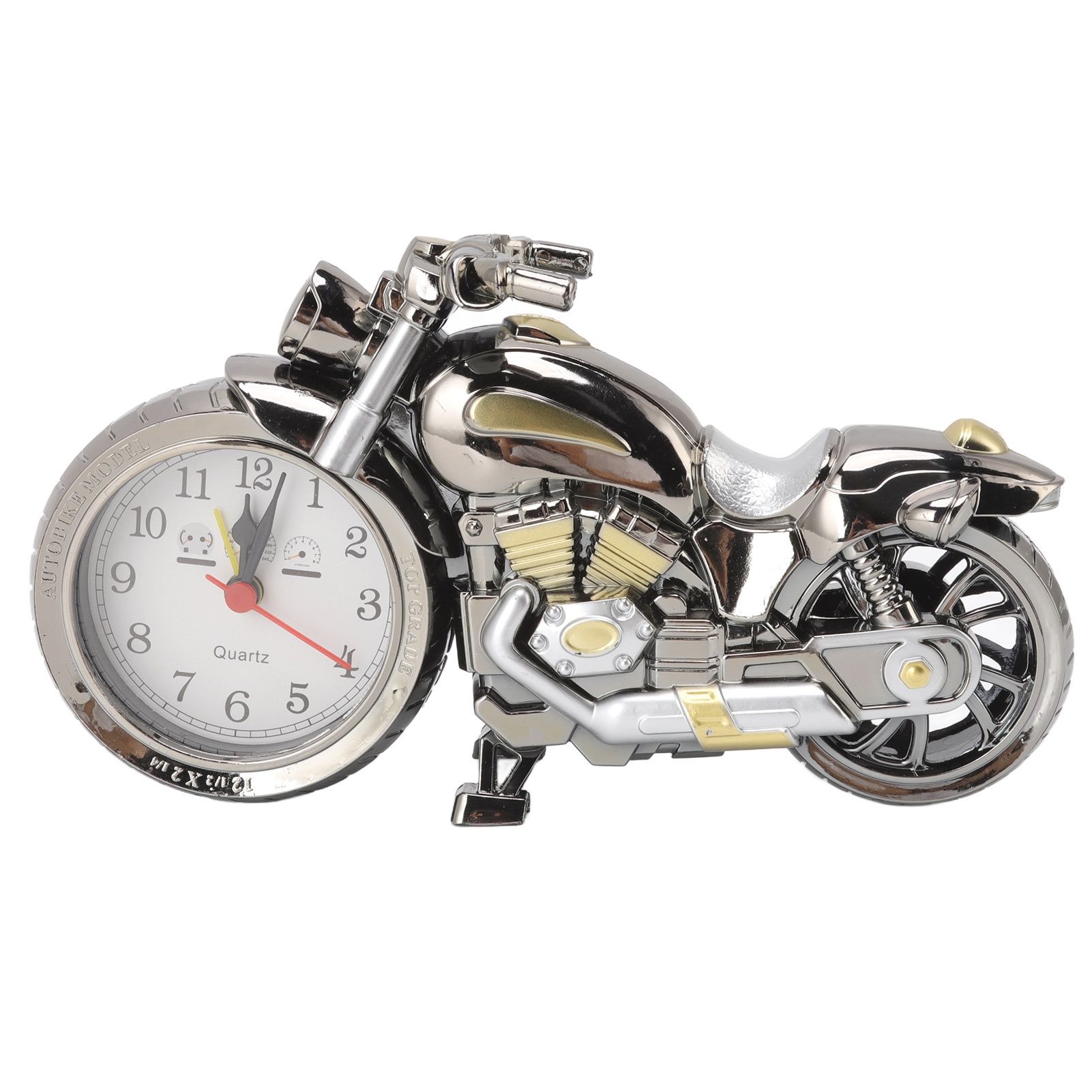 Motorcycle Alarm Clock Ingenious Vintage Simulation Motorcycle Model Alarm Clock for Children Home Car Office 168A Dark Gold, Dual Color