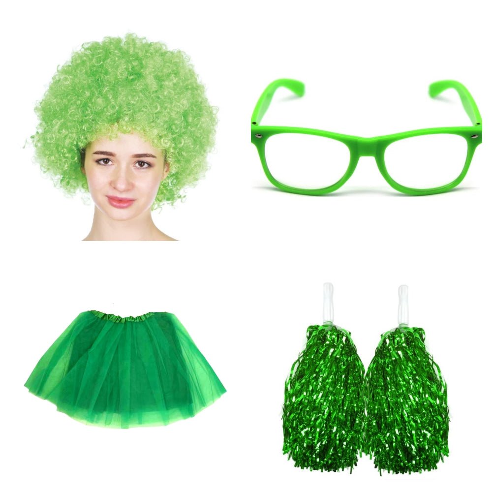 School house carnival colour celebrates kit Wig Glasses Tutus and Pom Poms - Yellow — image 2
