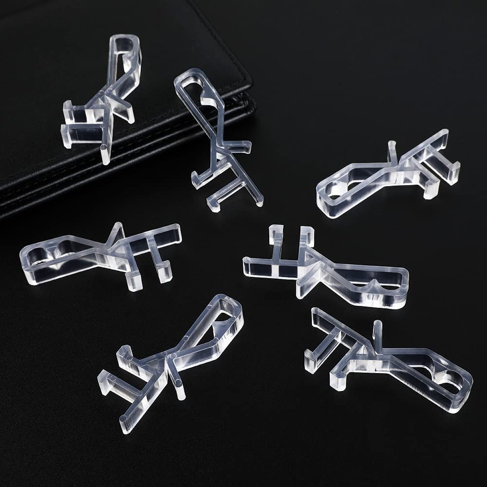 Hidden Channel Clips, 1-7/8inch Clear Plastic Clips for The with a Groove in The Back,For wood or faux wood valances (20pcs) — image 2