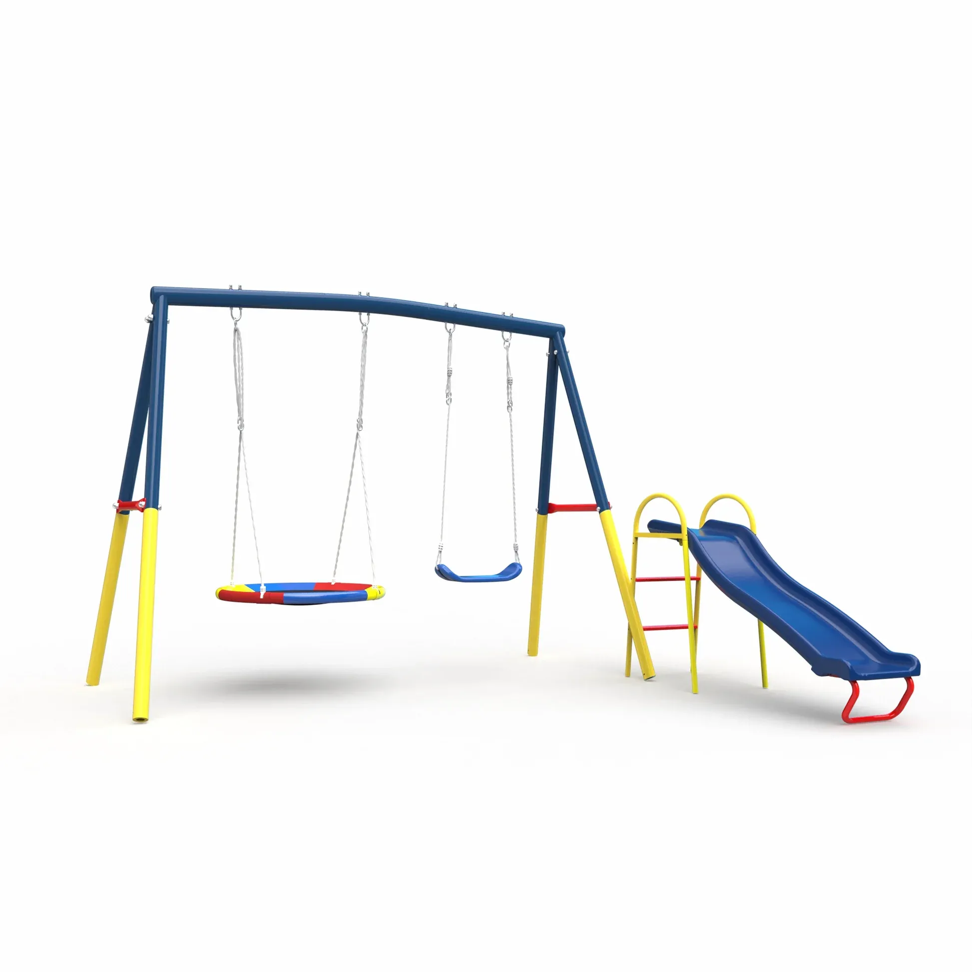 Swing Sets with Kids Slide for Backyard Outdoor, Metal and PE โ image 2