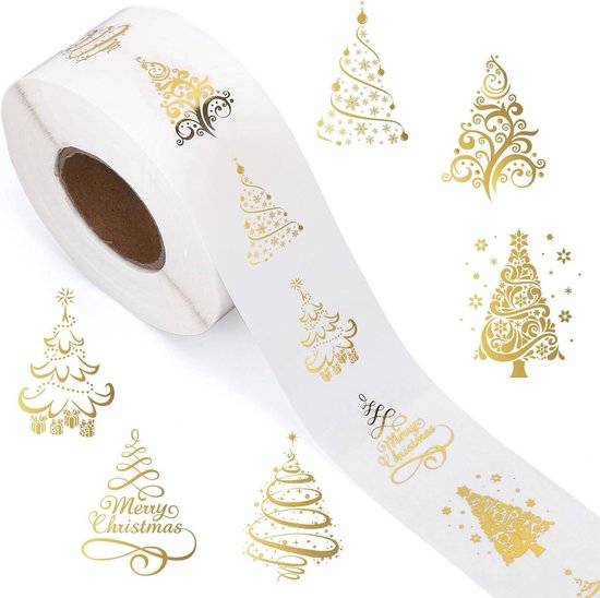 Stickers - 500 sheets - Christmas stickers - Christmas sticker rolls - Sealed stickers - Stickers for adults - Envelope stickers - Greeting card stickers