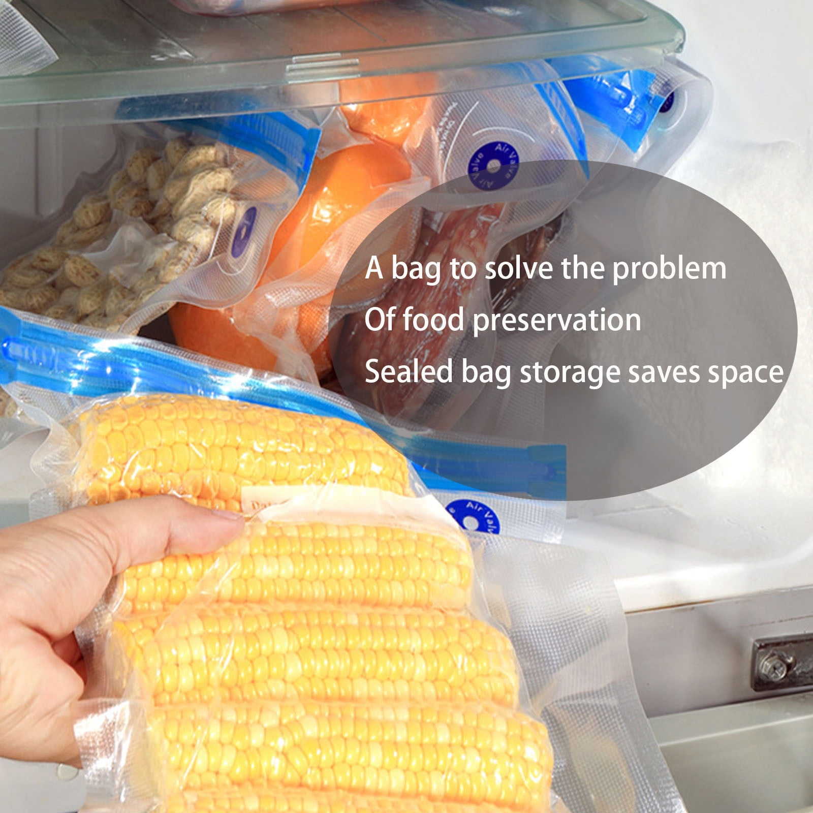 10 Pieces Reusable Vacuum Food Storage Bags with Double Zip Seal, BPA Free Space Saving Bags for Food, 26 x 28 cm, Clear โ image 5