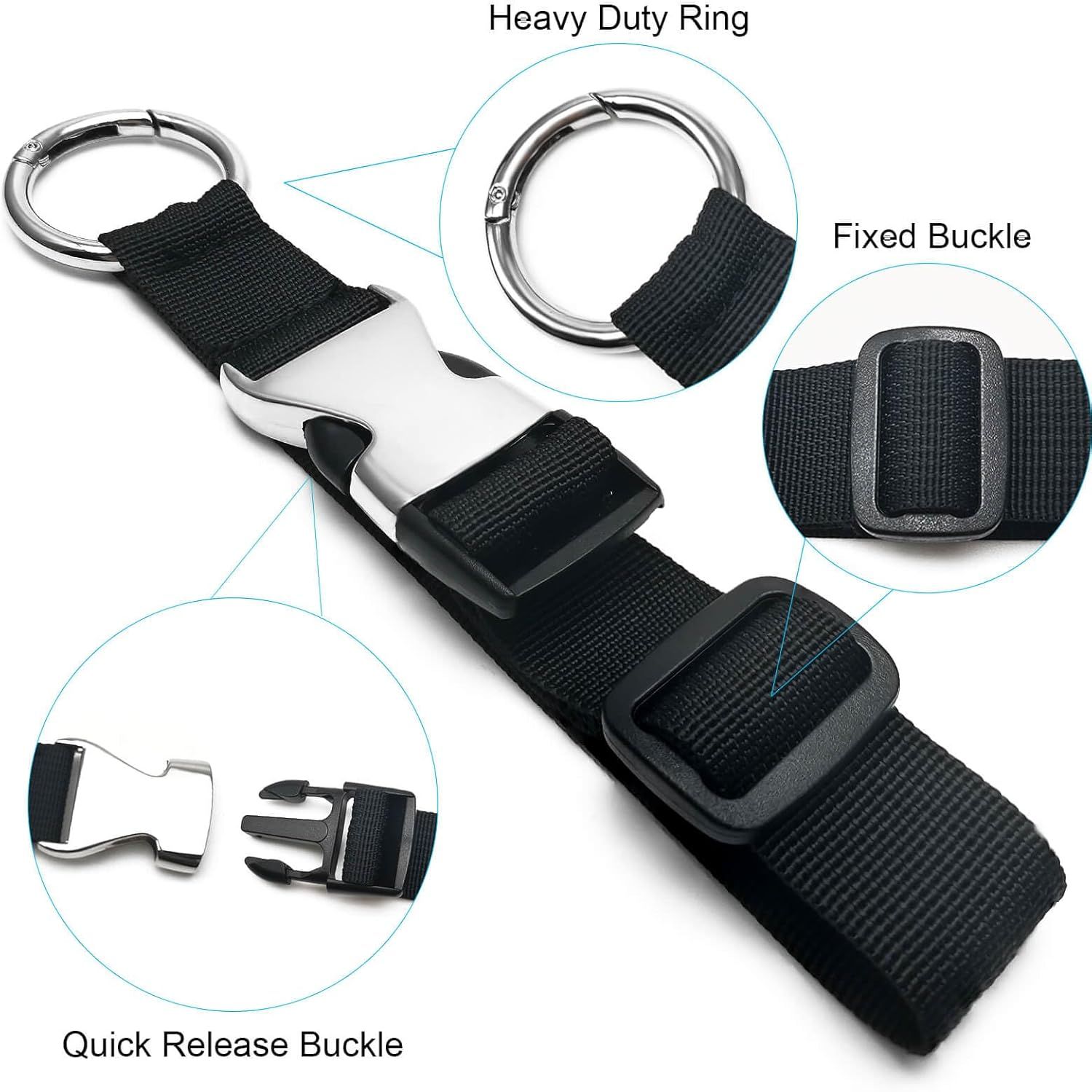 Add a Bag Luggage Straps Jacket Gripper Luggage Straps Baggage Suitcase for Travel Belt Luggage with Buckle Adjustable Luggage Accessories(Black) — image 2