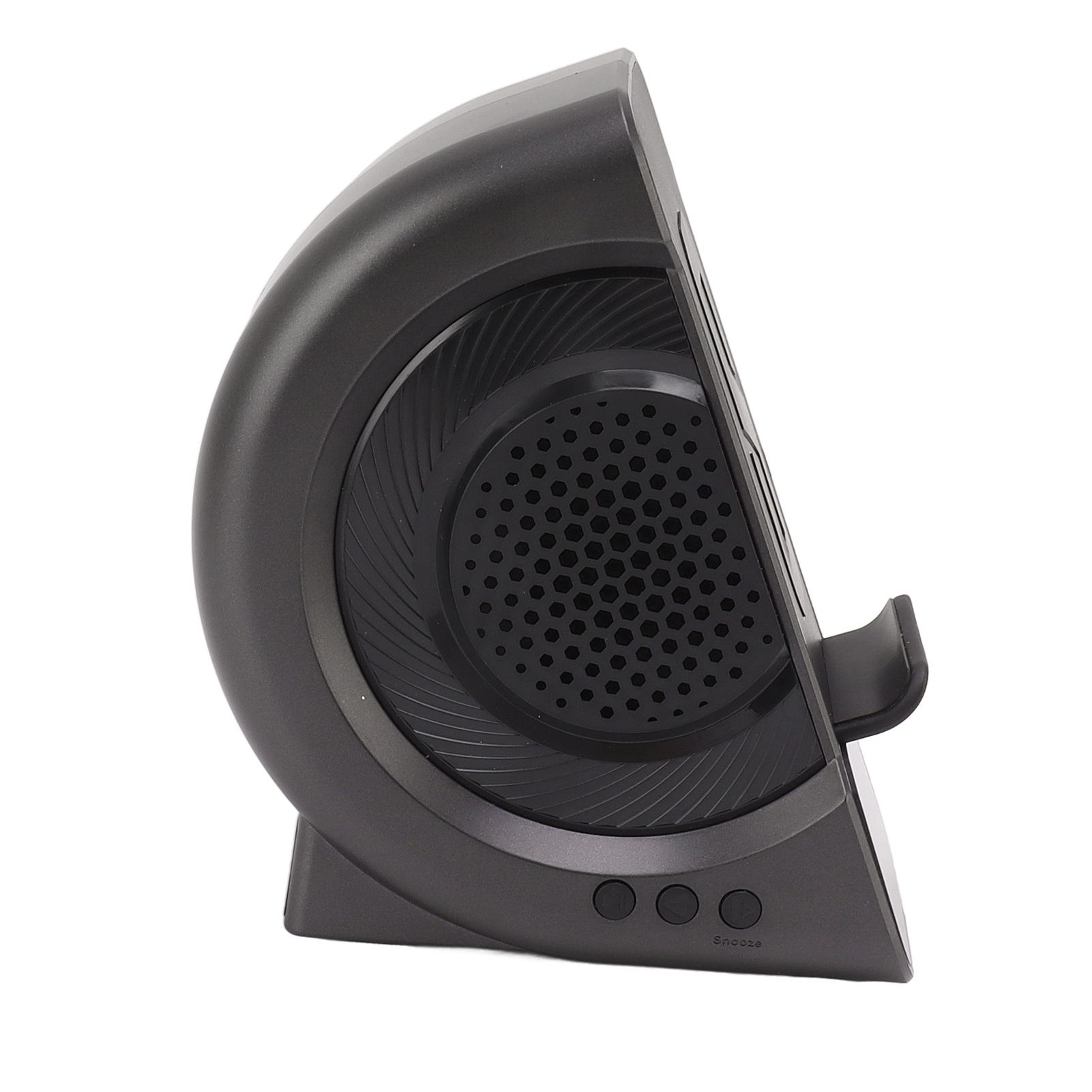 3 in 1 Bluetooth Speaker PC ABS Alarm Clock with Wireless Charging for Bedside 10W Grey — image 5