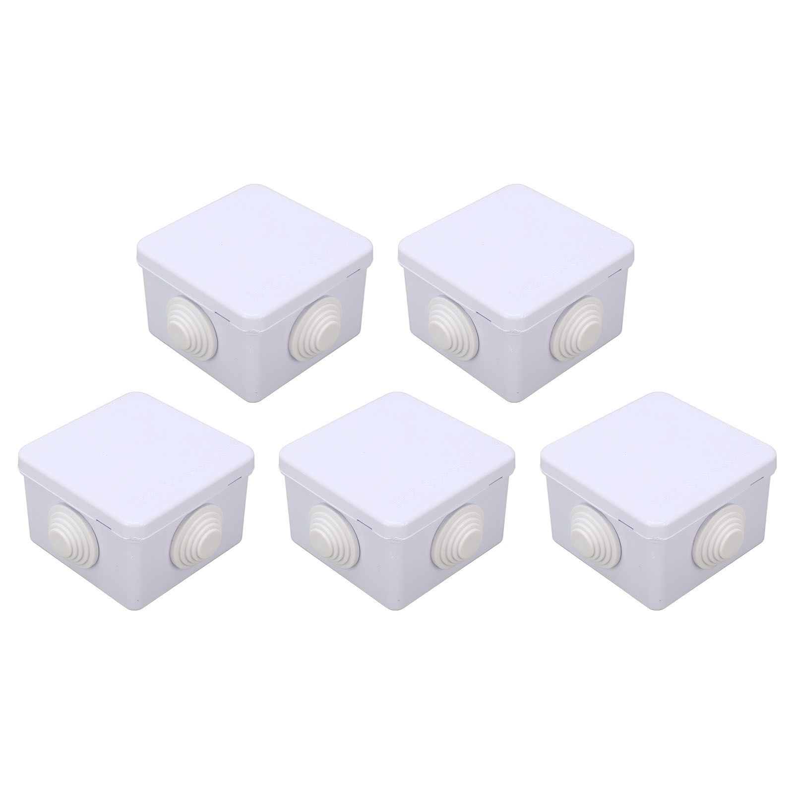 5Pcs Plastic Waterproof Cable Box with Rubber Plug IP55 Waterproof Plug Junction Wire Box