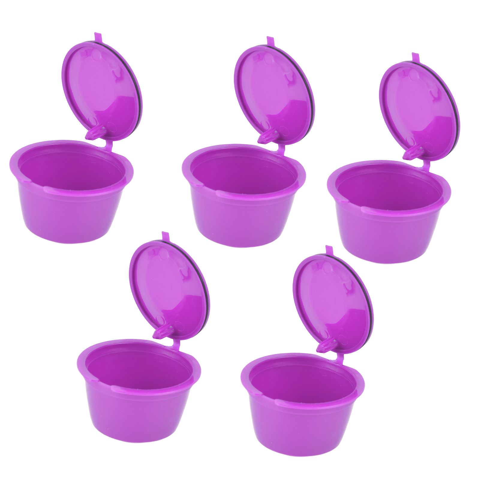 5Pcs 50ml Coffee Capsule Reusable Coffee Filter Cup with Spoon for DOLCE GUSTO Coffee MachinePurple โ image 2