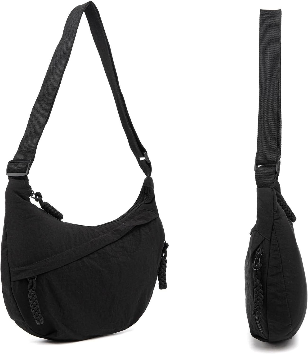 Crescent Bag for Women Men Nylon Crossbody Bags Multi-Pocket Sling Bag Roomy Hobo Bags Moon Bag Slouchy Dumpling Bag β image 5