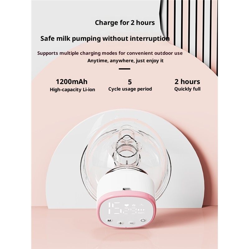Upgraded Wearable Breast Pump, Hands-Free Design with Extended Battery Life & LED Display, Double Electric Portable Pump with 5ModesPink — image 4