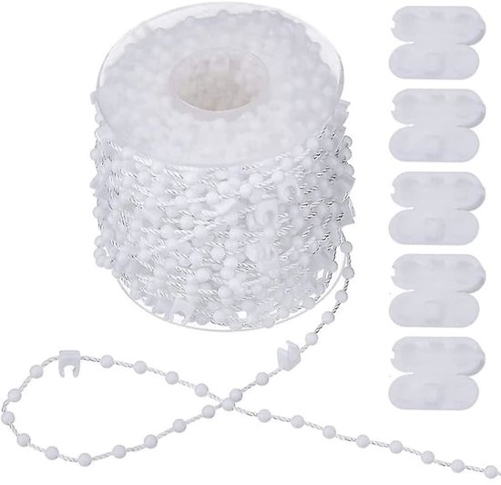 20m Blind Chain - Vertical Blind Mounts and 5 Chain Connectors - Vertical Blind Bottom Chain - Suitable for 89mm Blind Slats