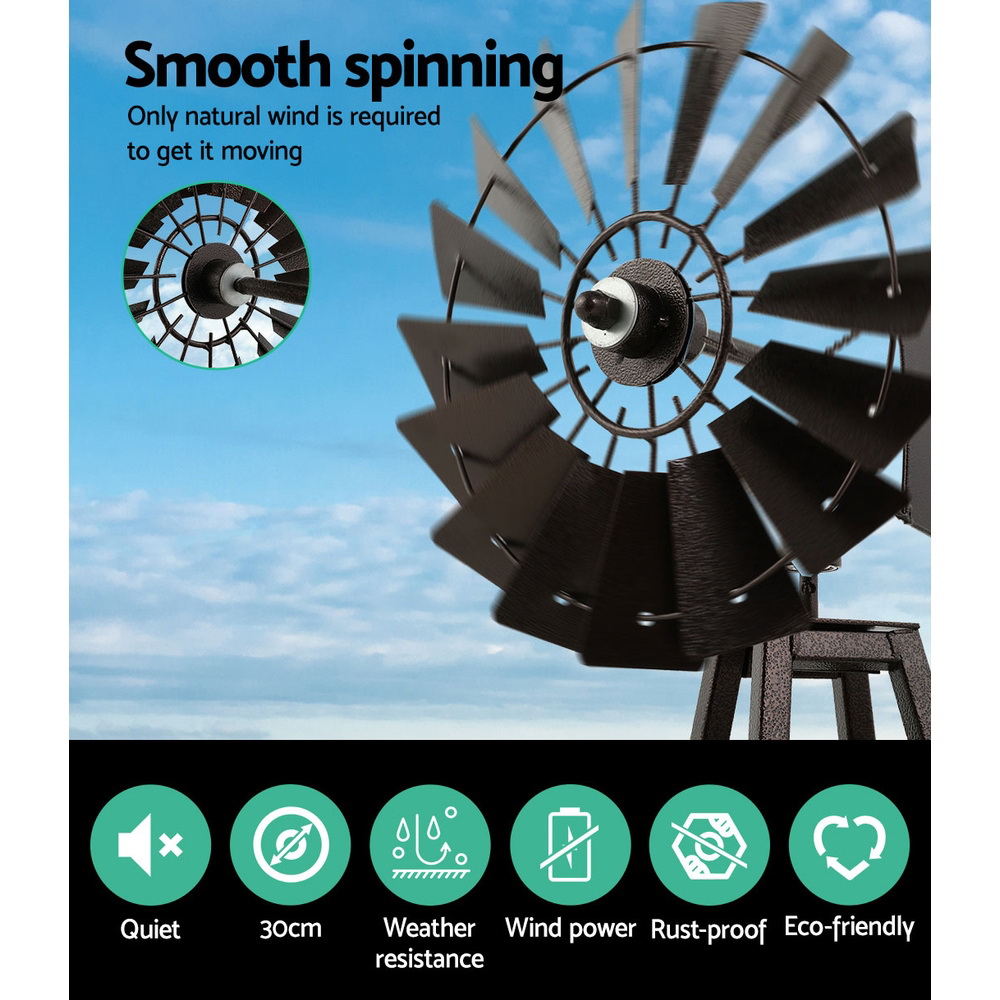 Garden Windmill 120cm Metal Ornaments Outdoor Decor Ornamental Wind Mill — image 6