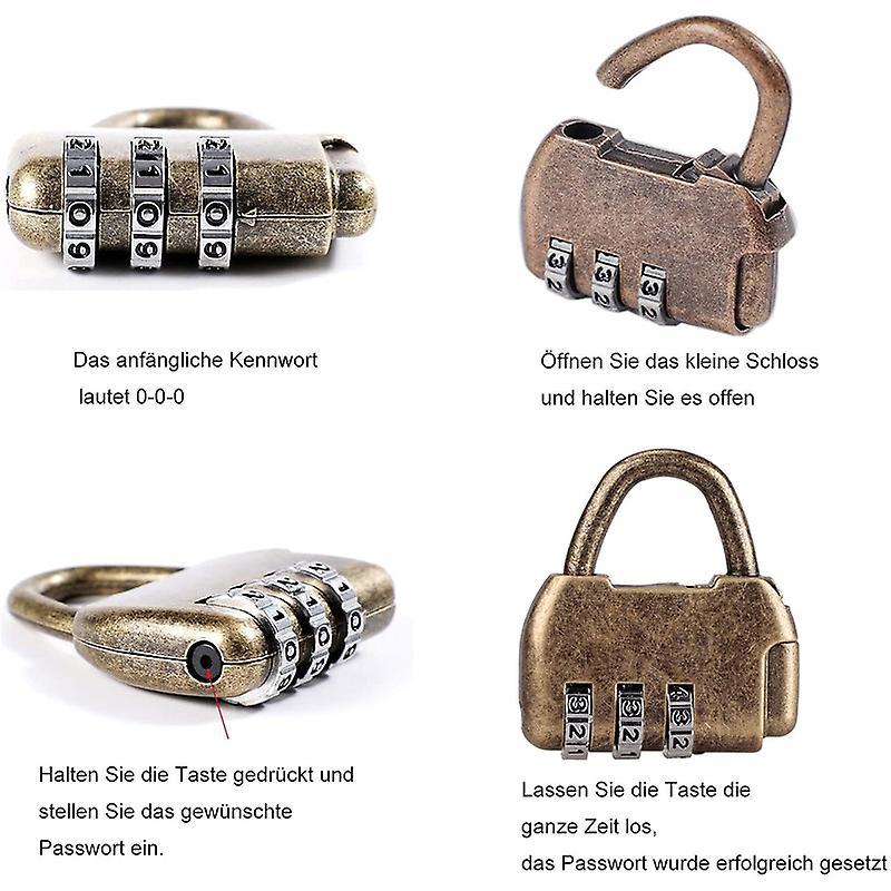 4pcs Vintage Mini Padlock - Diary & Luggage Combo Lock Set — image 4