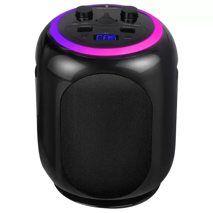Black Wireless Karaoke System with Bluetooth Audio and Disco Lights — image 3