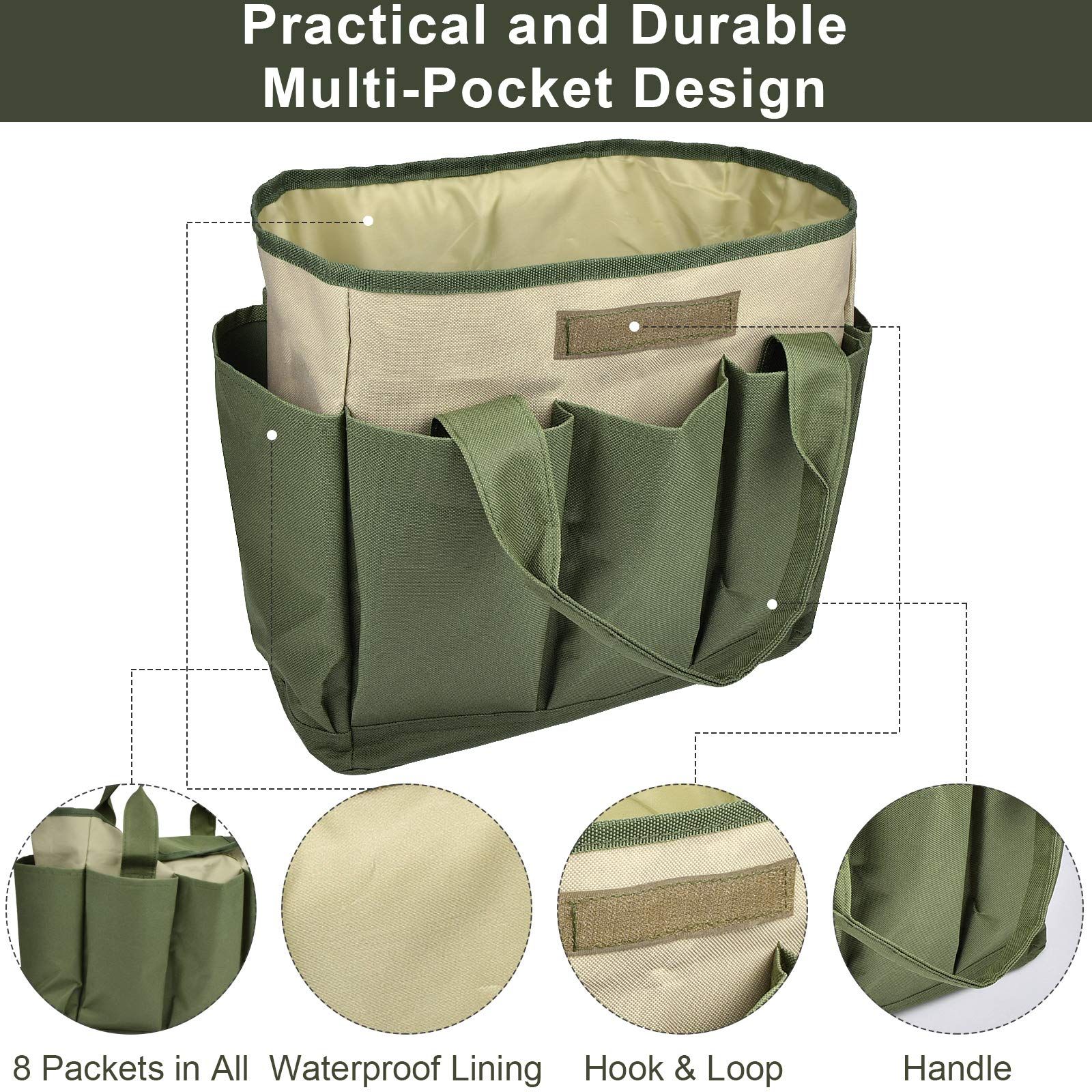 Garden Tool Bag, Gardening Tote With Pockets Canvas Heavy-duty Large Organizer Bag Carrier Gardening Storage Tote for women — image 2