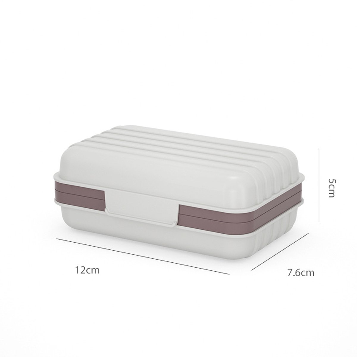 Set of 2 soap dishes with lids, portable soap holder, baby bathroom accessories, travel toiletries, for holidays and trips, 12 × 7.6 × 5 cm, white, orange, PP — image 3