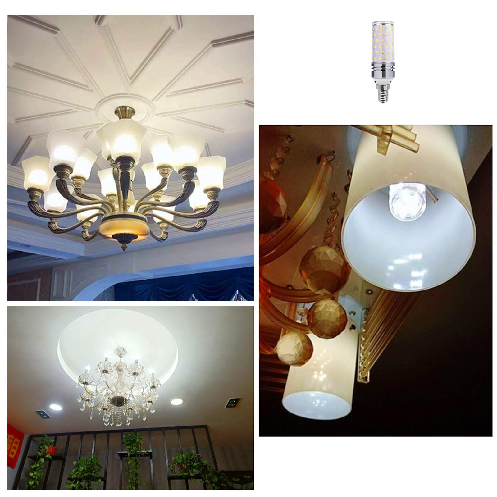 E14 LED Corn Bulbs 4000K, 16W Europe Base Candelabra LED Light Bulbs, Bright Light Bulbs for Home Lighting, Non-Dimmable-3PCS โ image 5
