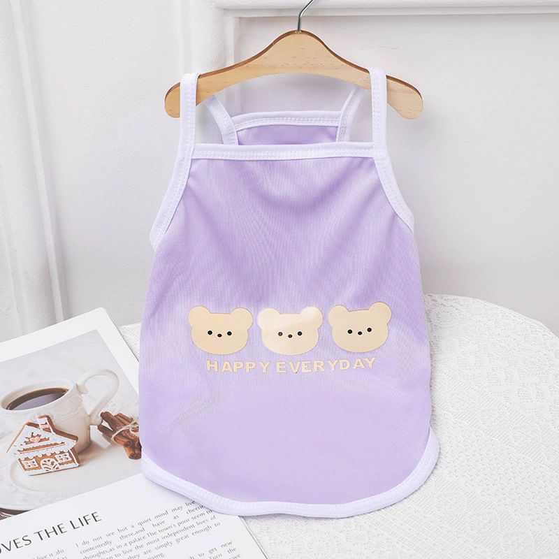 Lele Meow Pet Vest Summer Polyester Camisole-three bears