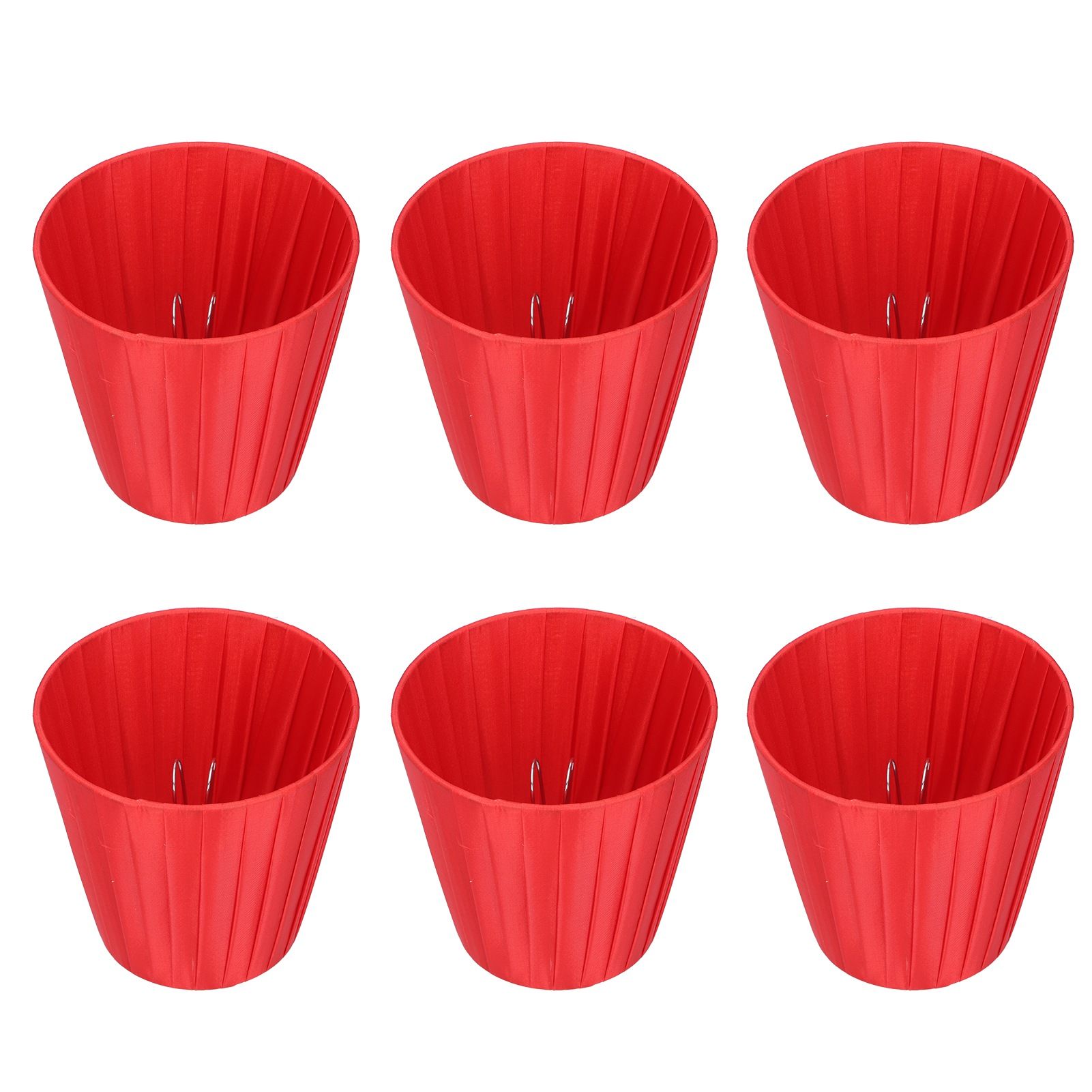 6Pcs Lampshade Modern Fabric Table Lamp Cover for Crystal Chandelier Wall Light Red — image 4