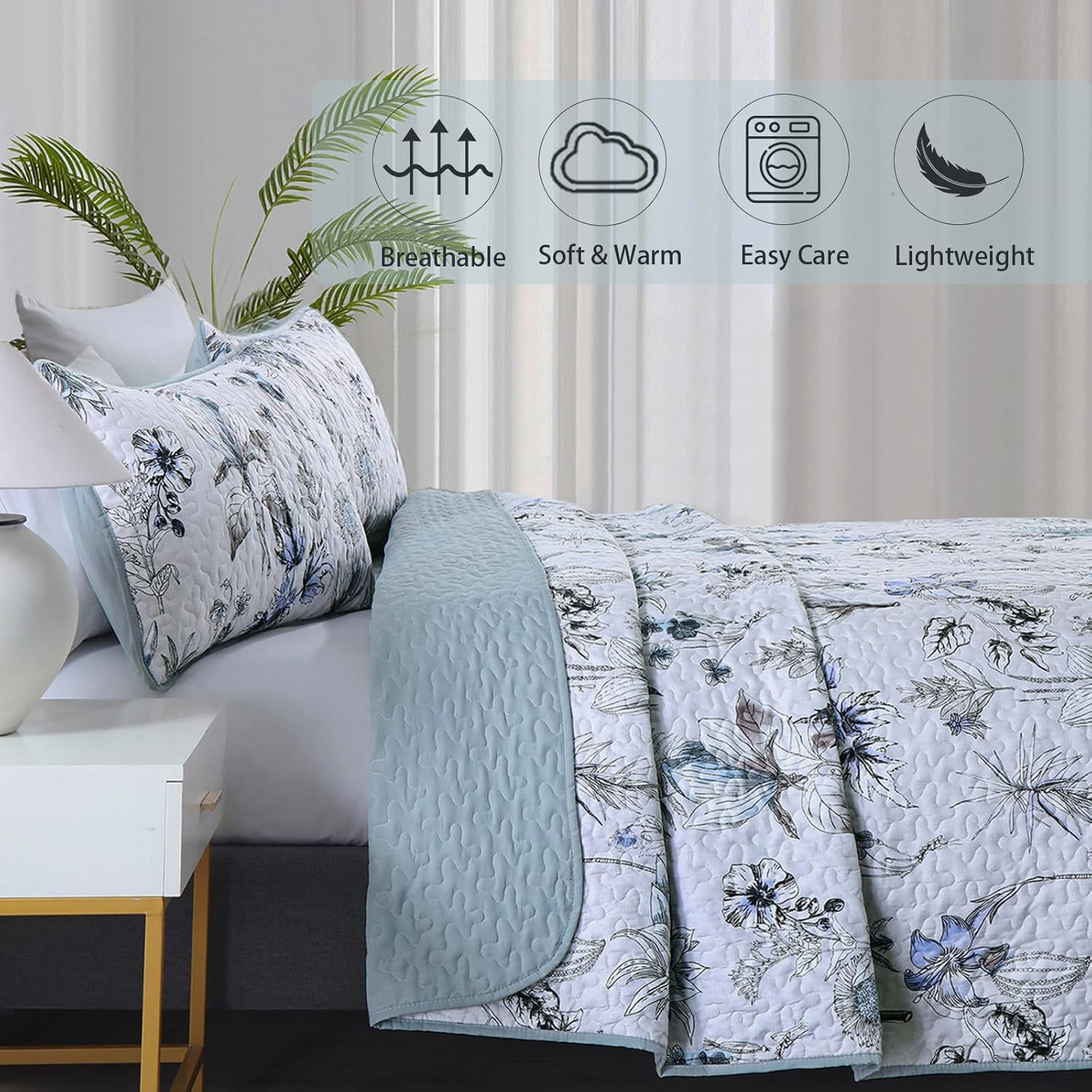 Yearning Quilted coverlet and pillowcovers set: For a Better Night's Sleep - Queen size โ image 2