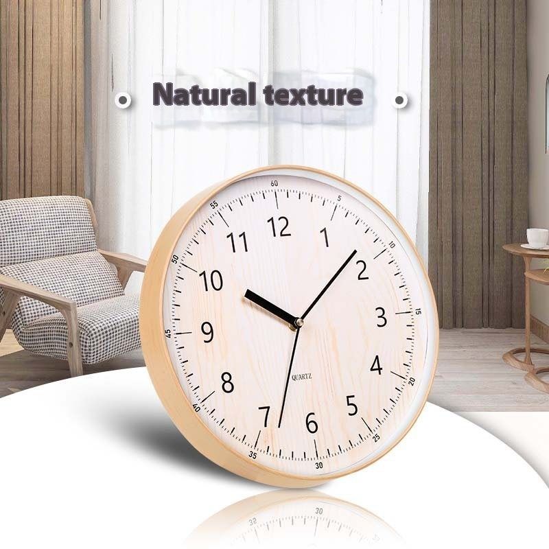 Creative Fashion Minimalist Punch-Free Wall Clock, Living Room Dining Room Bedroom Fresh Home Mute Wall Clock(Off White,12 inch) — image 5