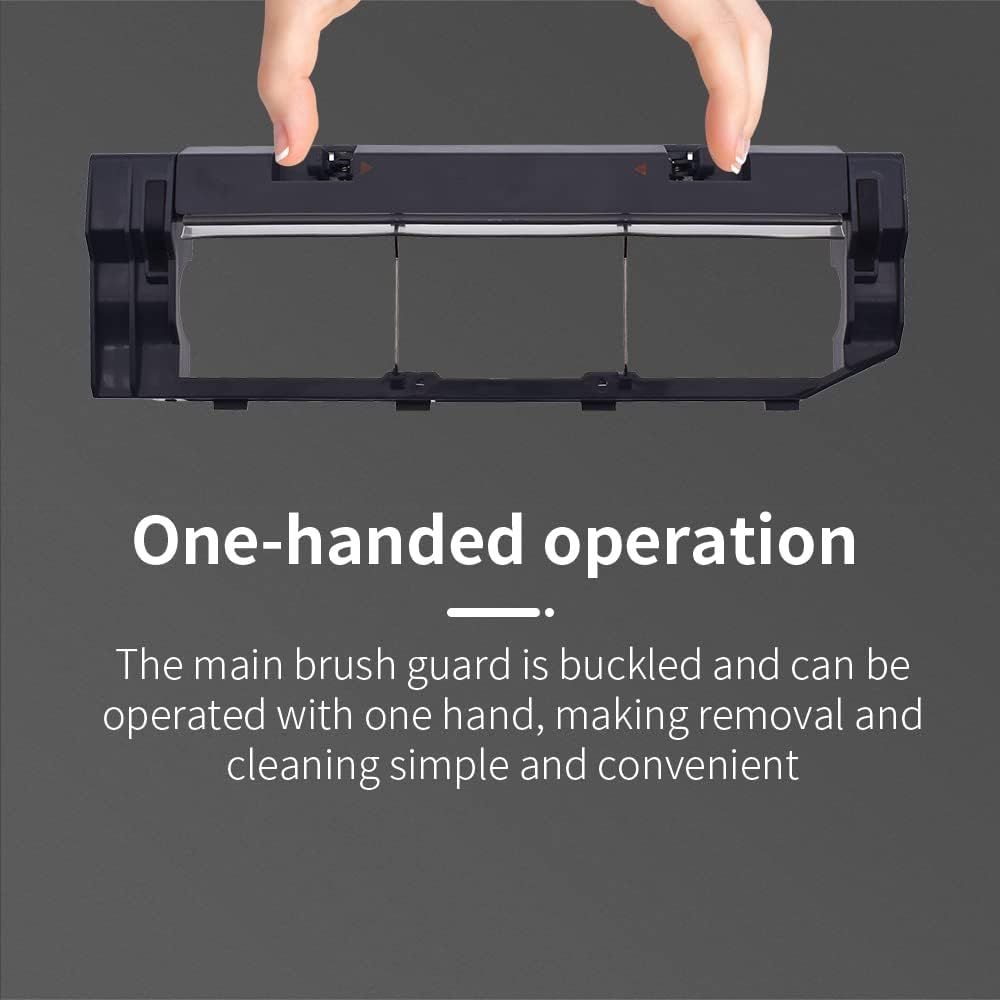 Main Brush Cover Replacement Compatible with S6 MaxV/Pure, S6, E4, S4 Max, S4, S5 Max, S5, E35 and E2 Robot Vacuum Cleaners, Black, 2-Pack — image 3