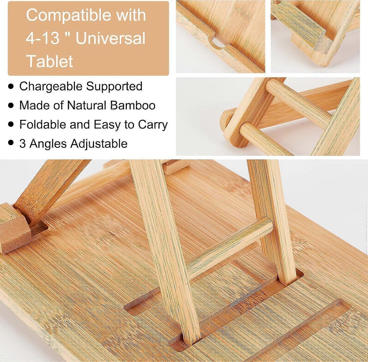 Bamboo Adjustable Foldable Tablet & Book Stand โ image 4