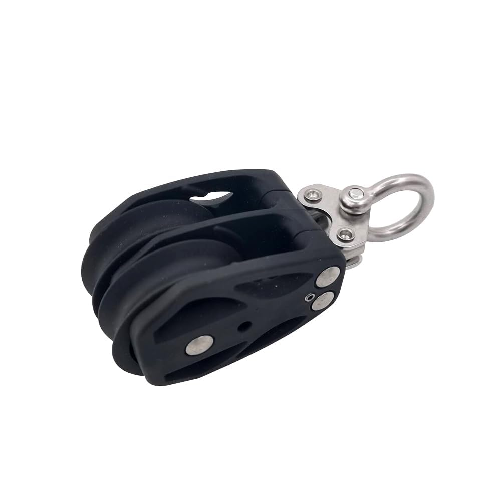 Double Pulley Block Stainless Steel Nylon Marine Rope Runner Kayak Bearing Wire Lifting Swivel Hook โ image 3