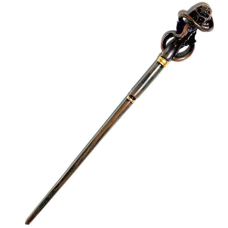 Skull Detail Resin Wizard Wand With Metal Inner Core, Horror Style Holiday Cosplay Prop, Style 30