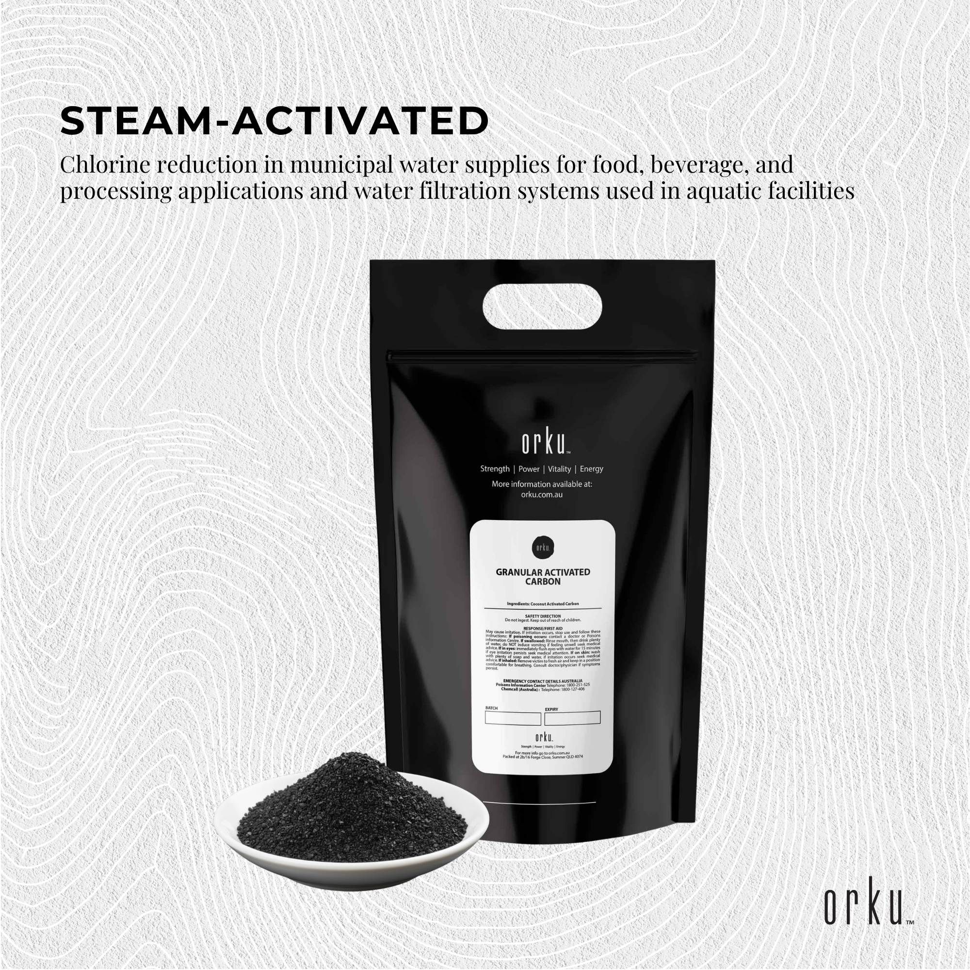 Orku 5Kg Granular Activated Carbon GAC Coconut Shell Charcoal Filtration Media — image 3
