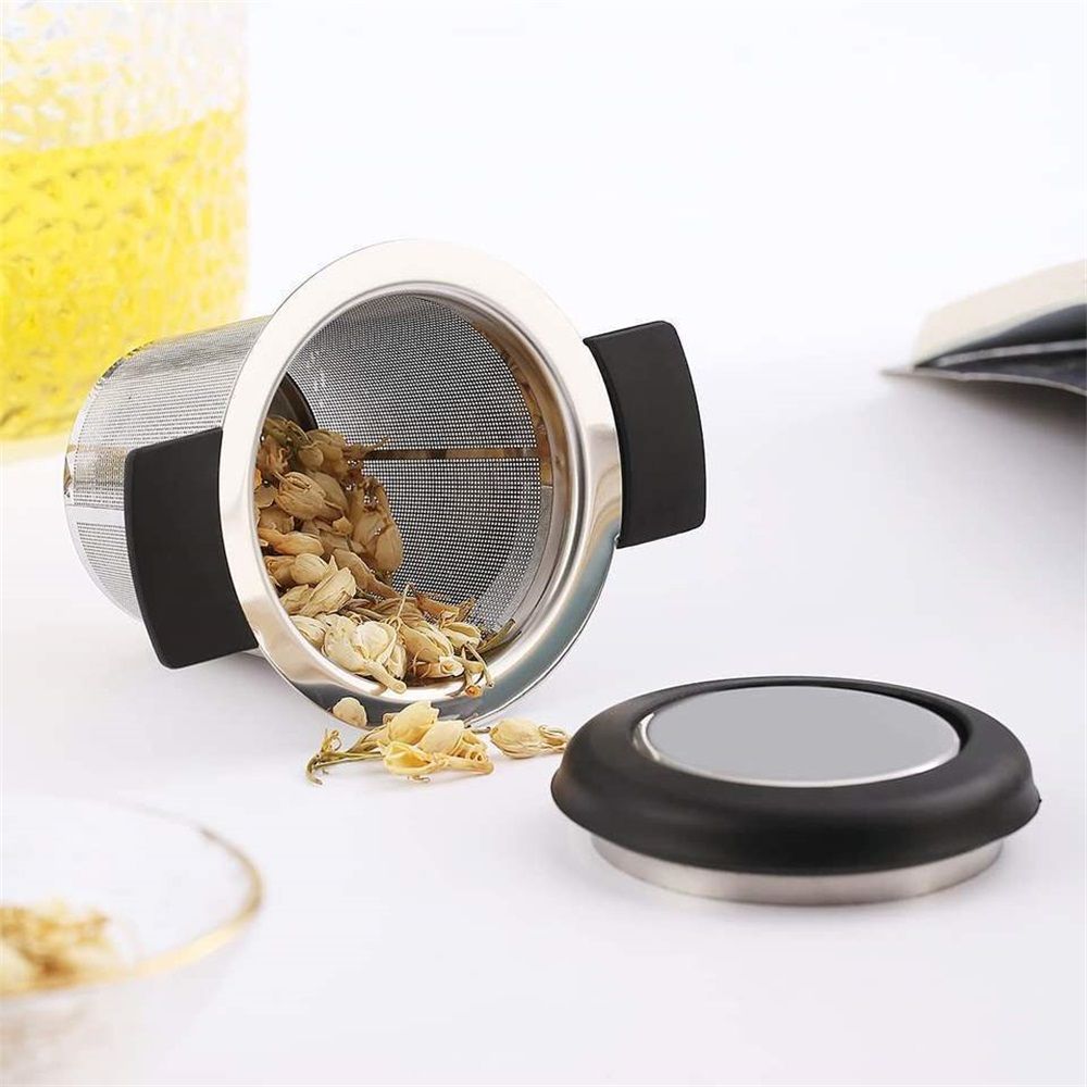 2 Pack Extra Fine Mesh Tea Strainers for Loose Tea Single Cup, 304 Stainless Steel and Food Grade Silicone Loose Leaf Tea Steeper Tea Strainers & Filters for — image 4