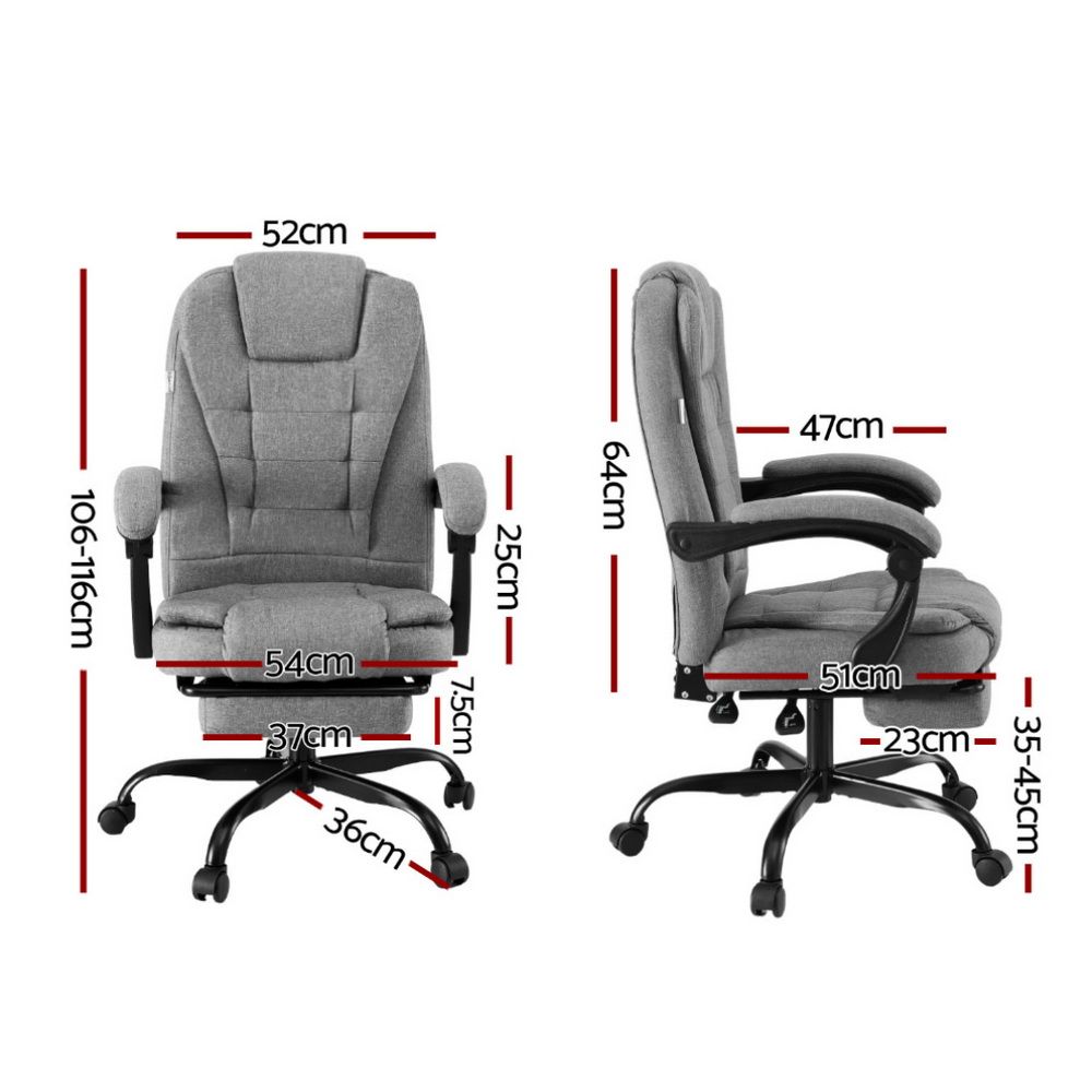 Artiss Office Chair Executive Fabric Seat Racing Computer Desk Chairs Footrest — image 2
