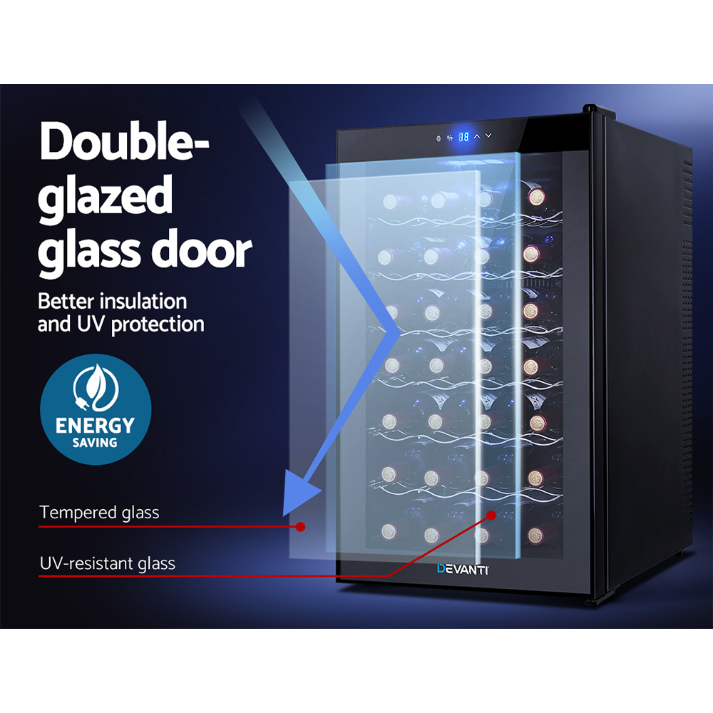Devanti Wine Fridge Cooler 28 Bottles β image 6