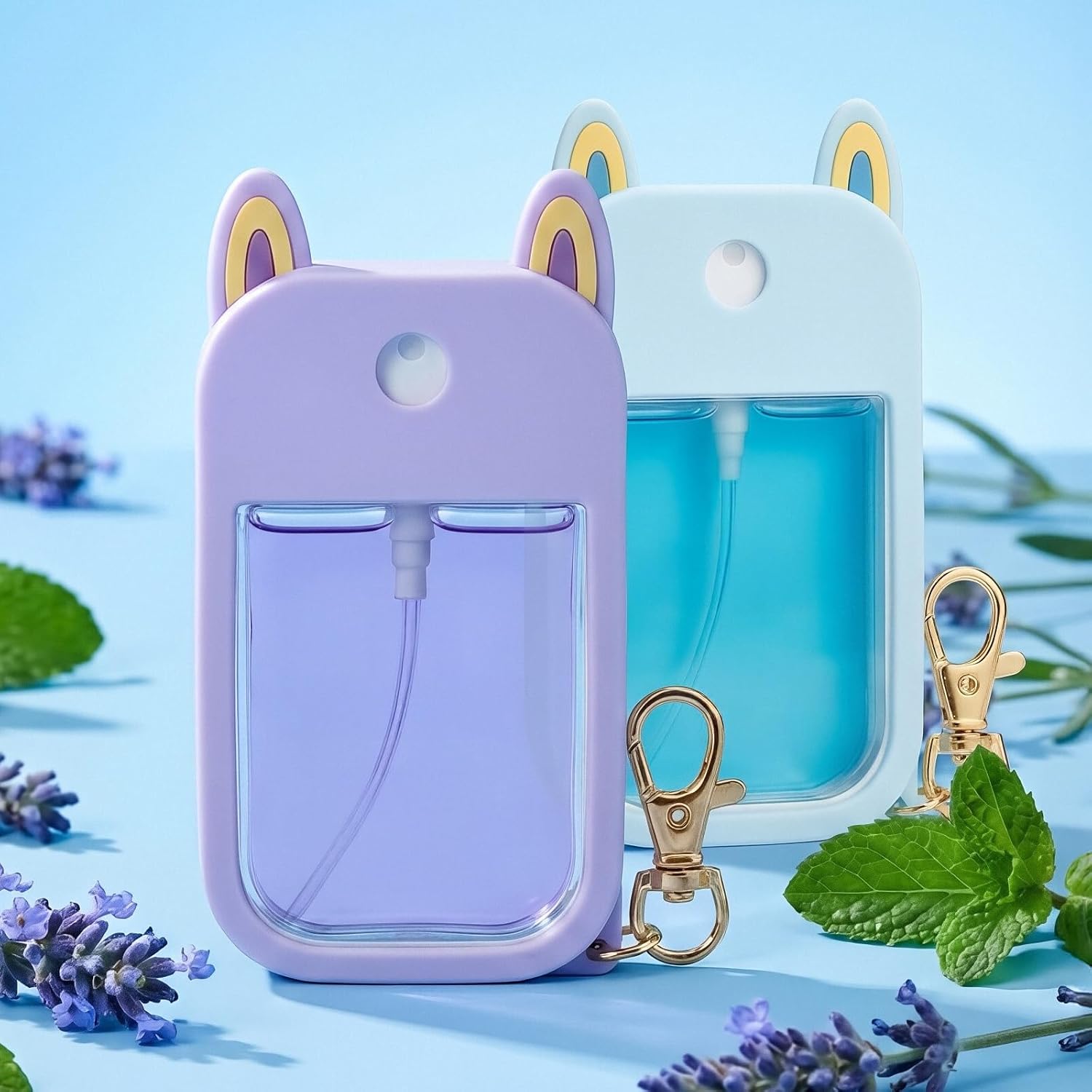 2-Pack Hand Sanitizer Spray Case Compatible with Touchland, Silicone Travel Hand Sanitizer Case Holder with Keychain for Touch Land Mist Cases 1FL. OZ — image 2
