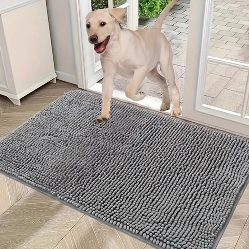 Light grey 50×80 cm Extra-Thick Chenille Floor Mat for Bathrooms and Pet Use – High-Density Absorbent, Non-Slip, Machine-Washable Rug for Dogs and Humans — image 2