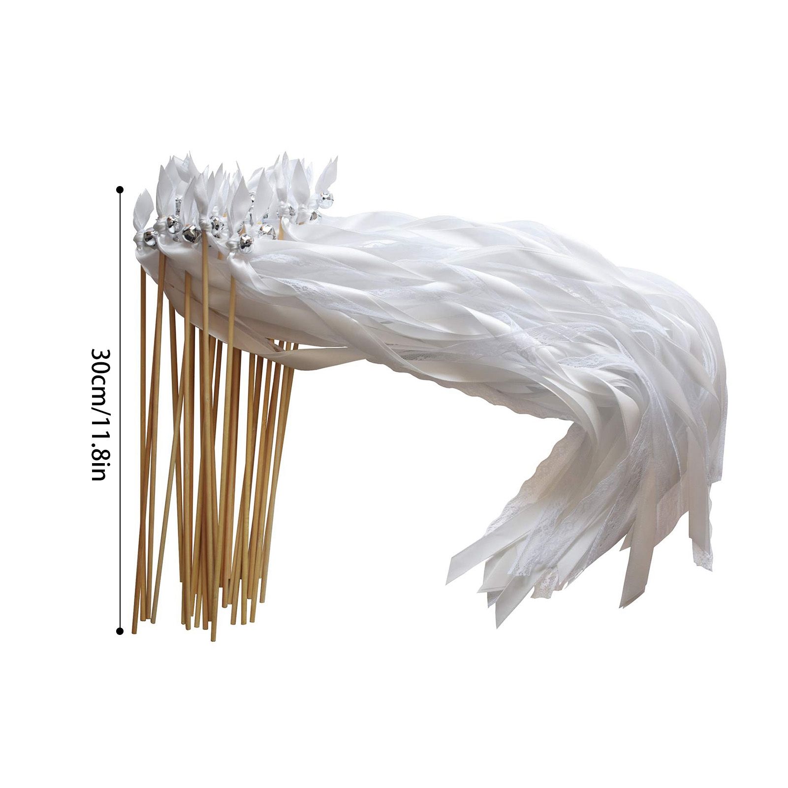 Lace Ribbon Fairy Wand Streamer Stick with Bell Ribbon Magic Wand Decoration for Lawn Wedding Festival Party — image 6