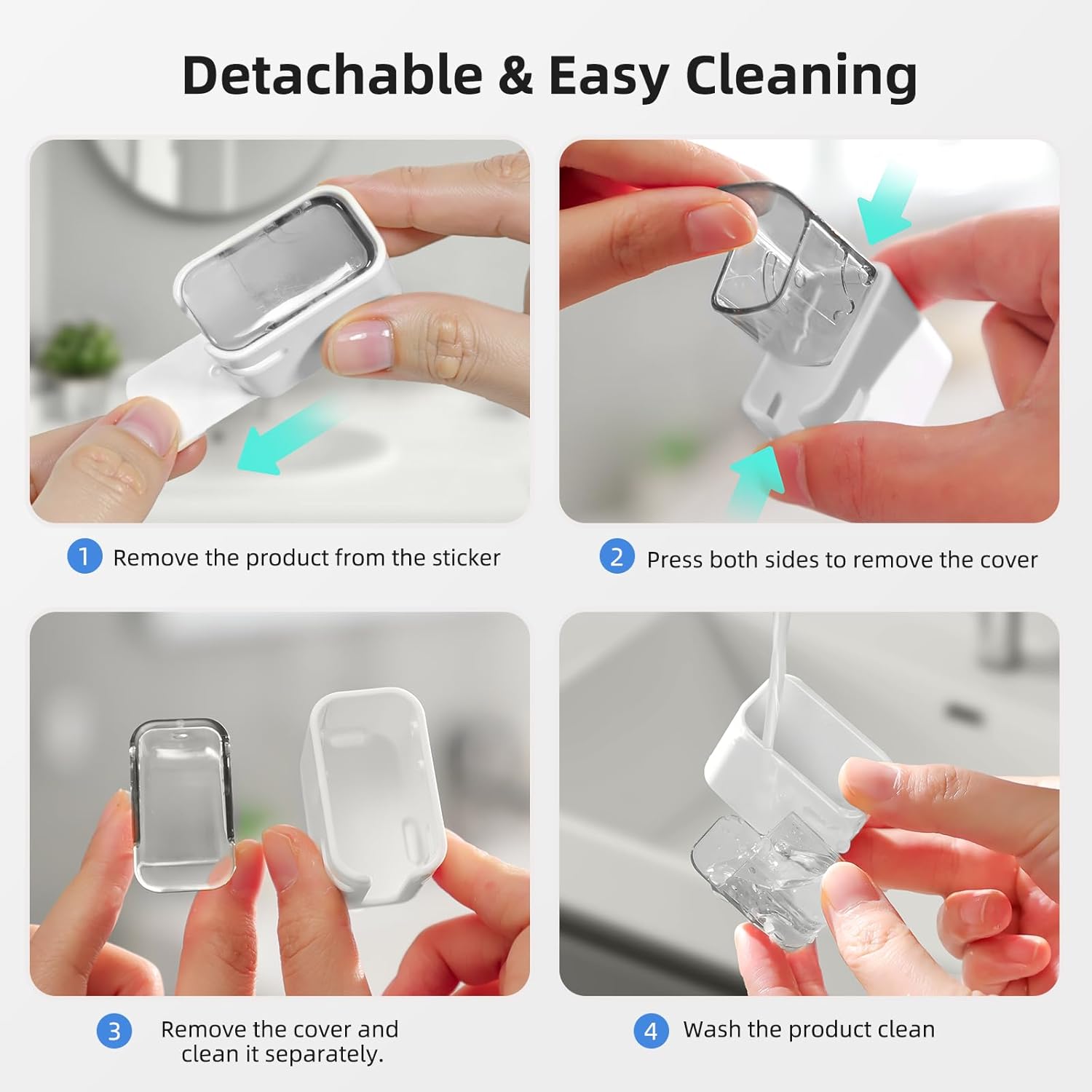Toothbrush Cover Travel 2PCS, Stay Closed with Band Electric Toothbrush Covers Caps, Toothbrush Head Cover for Travel, Camping, Bathroom, Business, Grey — image 6