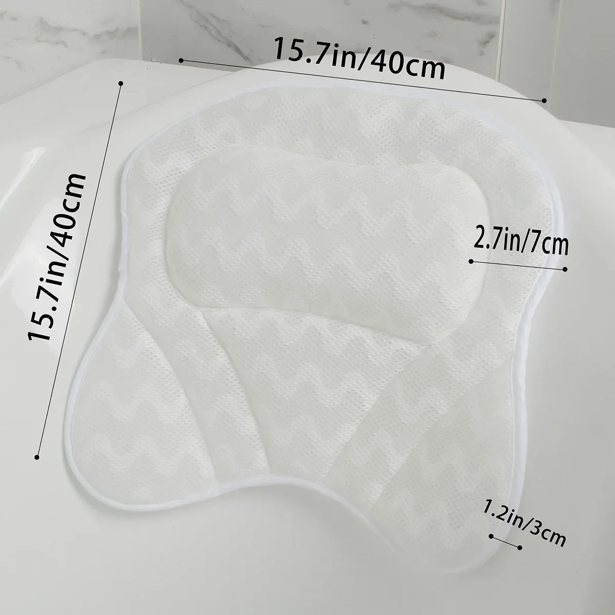 3D Breathable Mesh Bathtub Pillow Non Slip For Bathroom Spa Neck Back Support — image 3