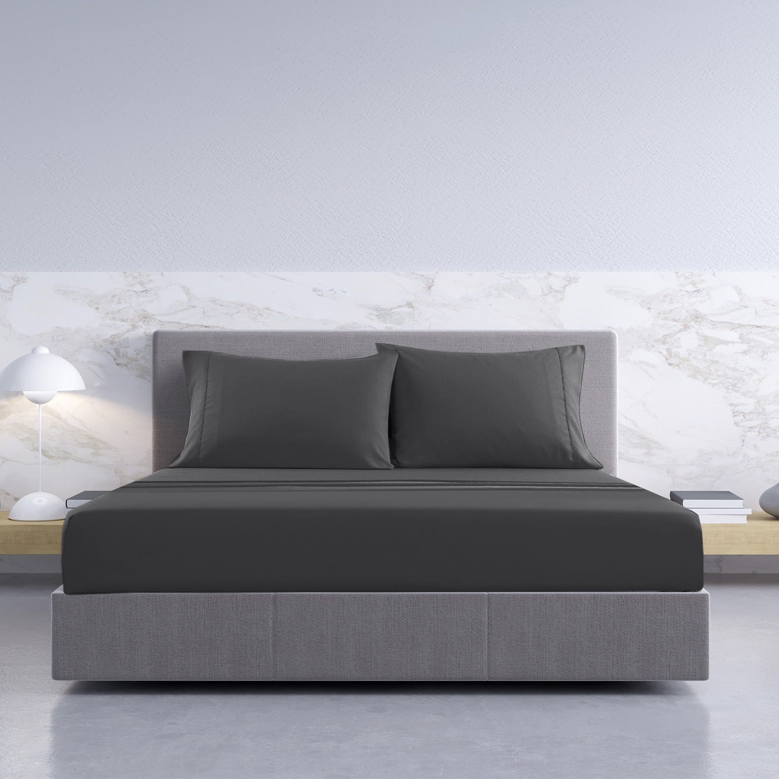 Royal Comfort 1000TC Hotel Grade Bamboo Cotton Sheets Pillowcases Set Ultrasoft - Queen - Pewter โ image 3