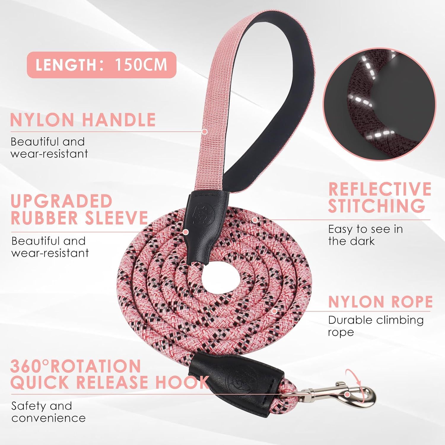 XS Size Pink Waterproof Reflective Saddle-Style Dog Harness & 1.5M Leash Set - Breathable Anti-Choke Escape-Proof Step-In Walking Gear โ image 4