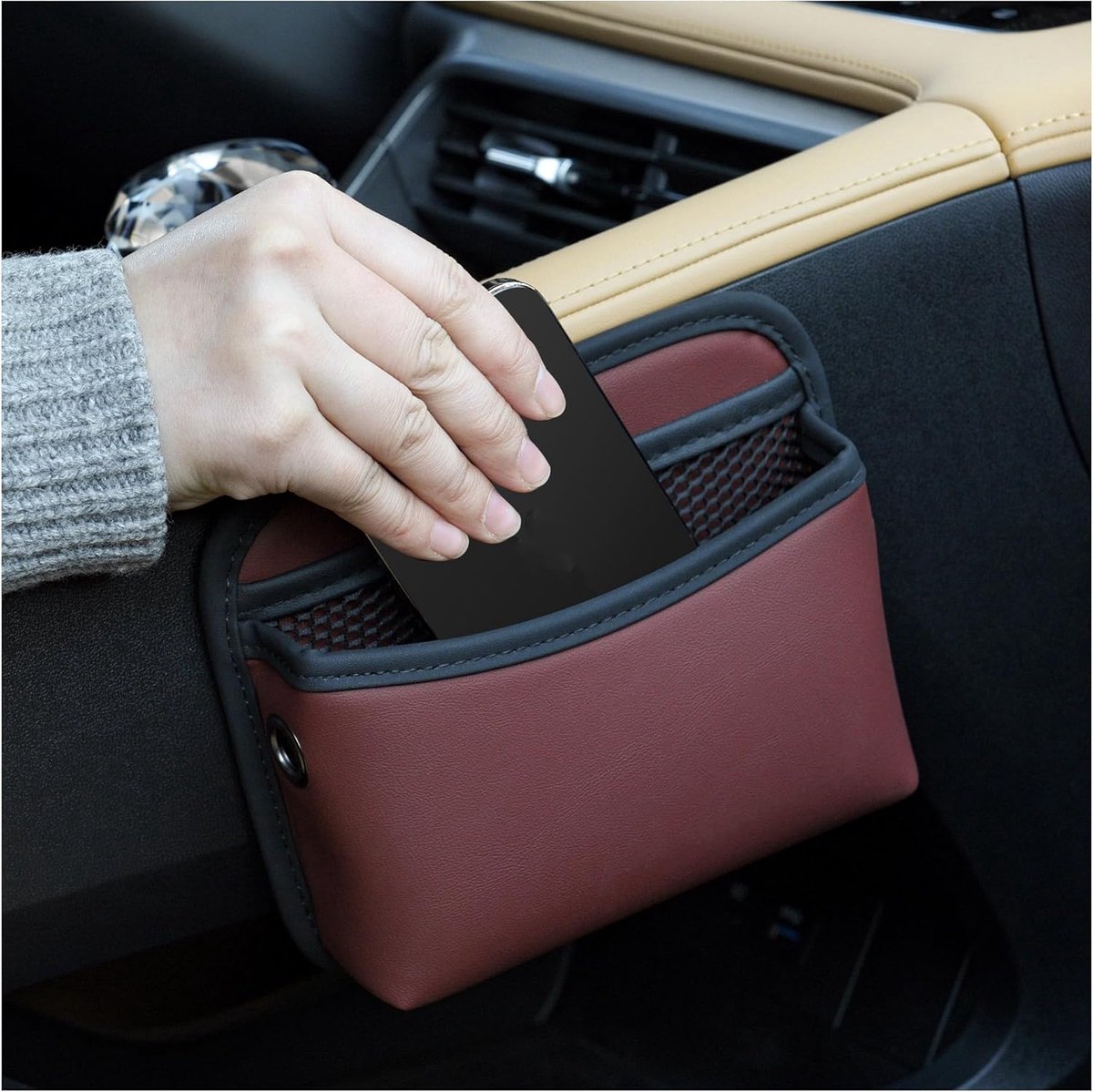 Car storage bag - 18*15*5.5 cm - Car storage bag - Storage - Universal car storage bag - Self-adhesive storage bag - Car essentials - Universal storage