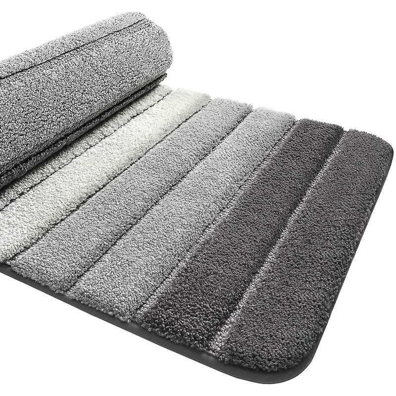 Non-Slip Bath Mat, Extra Soft Bathroom Rug, Machine Washableable, Water Absorbent, 40 X 60 Cm, Grey