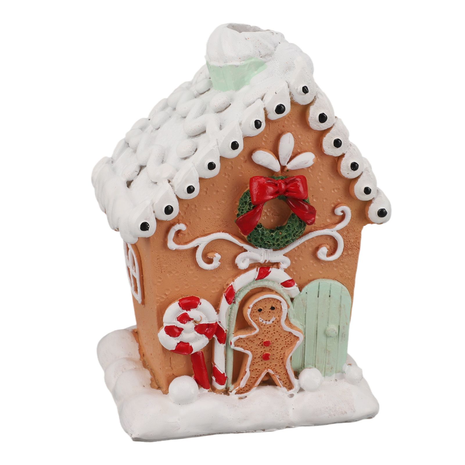 Christmas Gingerbread House Classic Exquisite Resin Christmas House Tabletop Decoration for Gift — image 2