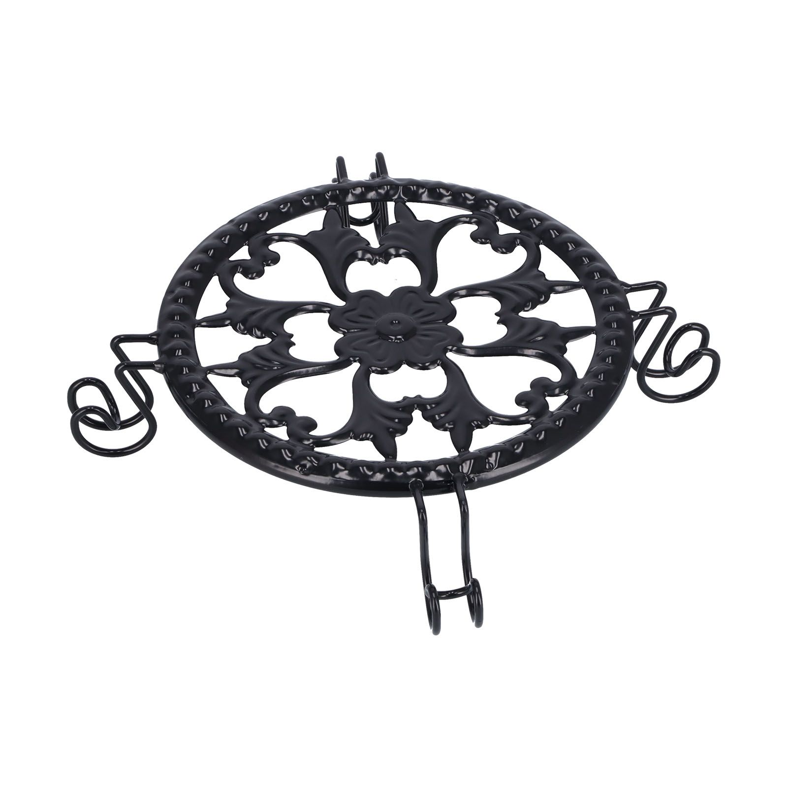 Flower Pot Stand Black Elegant Light Weight Stable Wrought Iron Plant Riser for Living Room Balcony Office โ image 2