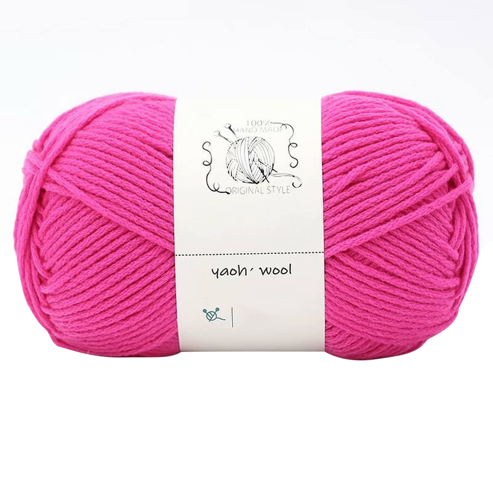1 Pack 100 g Cotton Crochet Yarn, Soft Hand Knitting Yarn for Sweaters, Scarves, Cushions and DIY Crafts, Rose Red